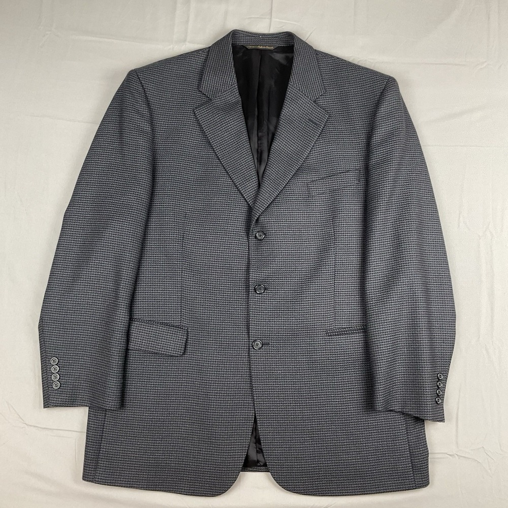 Jack Victor Montreal 48L Wool Blazer Gray‎ Microcheck Mens Sport Coat Vintage
